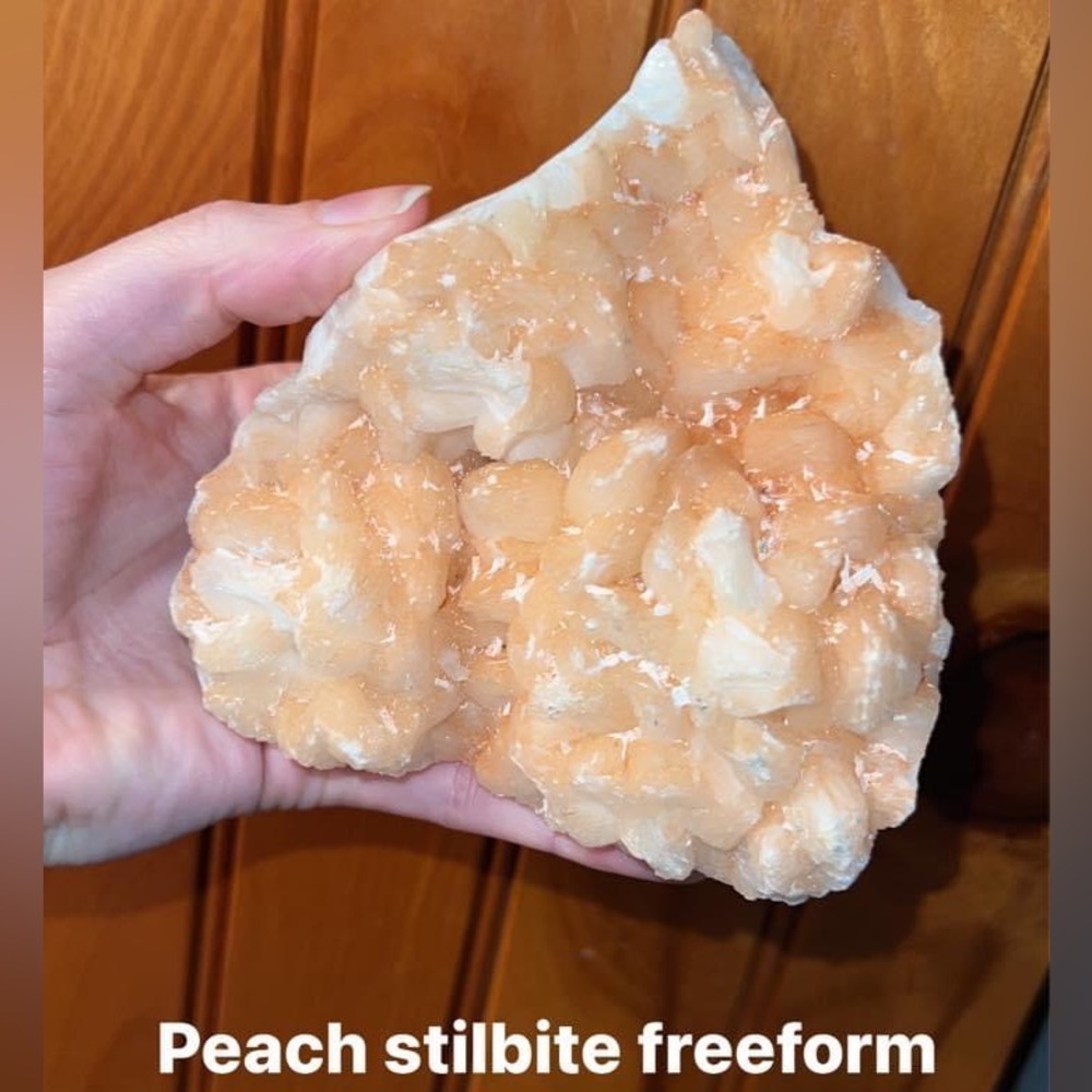 Peach stilbite freeform